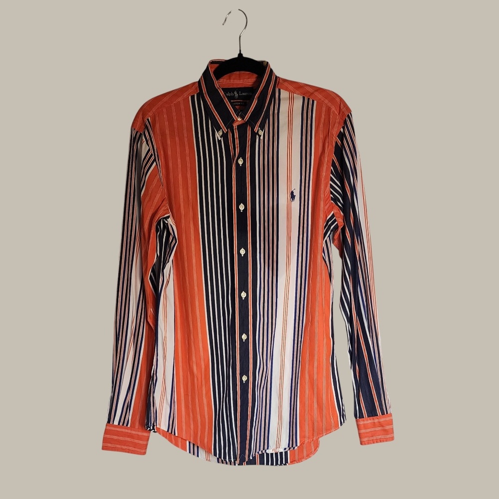 Ralph Lauren - Multi Color Stripe Slim Cotton Shirt  - Size 15 / Small